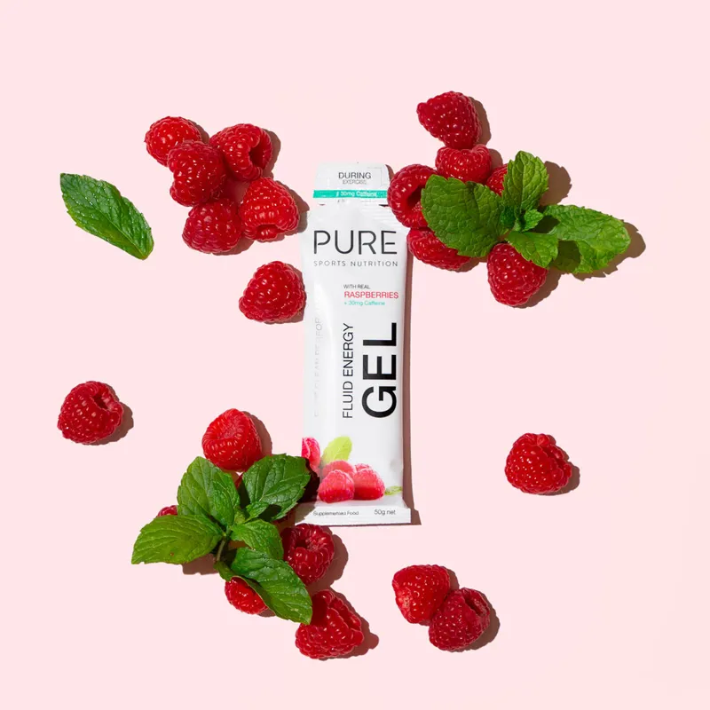 Pure Fluid Energy Gel 50g Raspberry with Caffeine-1